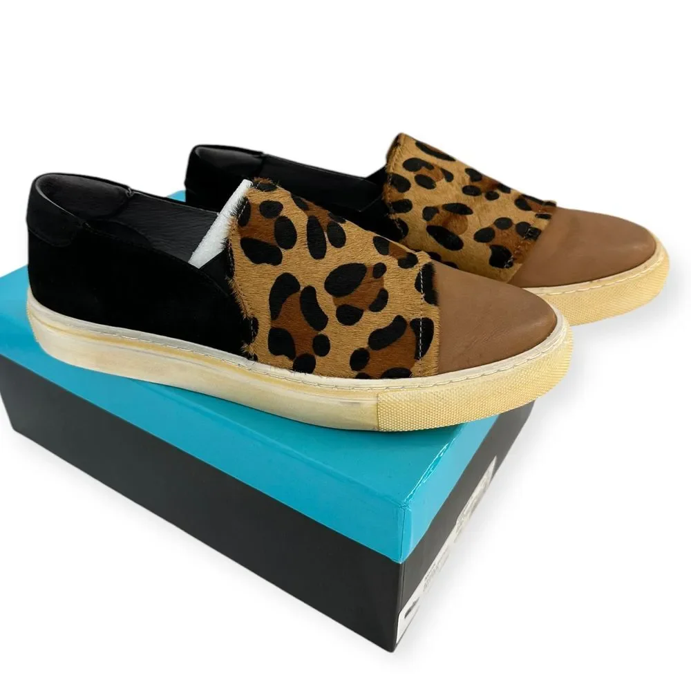 NIB Chocolat Blu MOVE size 9.5 Leopard Calf-Hair‎ Slip-On Sneaker mobwife boho